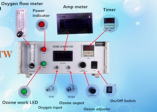 Desktop Lab 110V / 220V Commercial Ozone Generator Air Purifier Feed Oxygen
